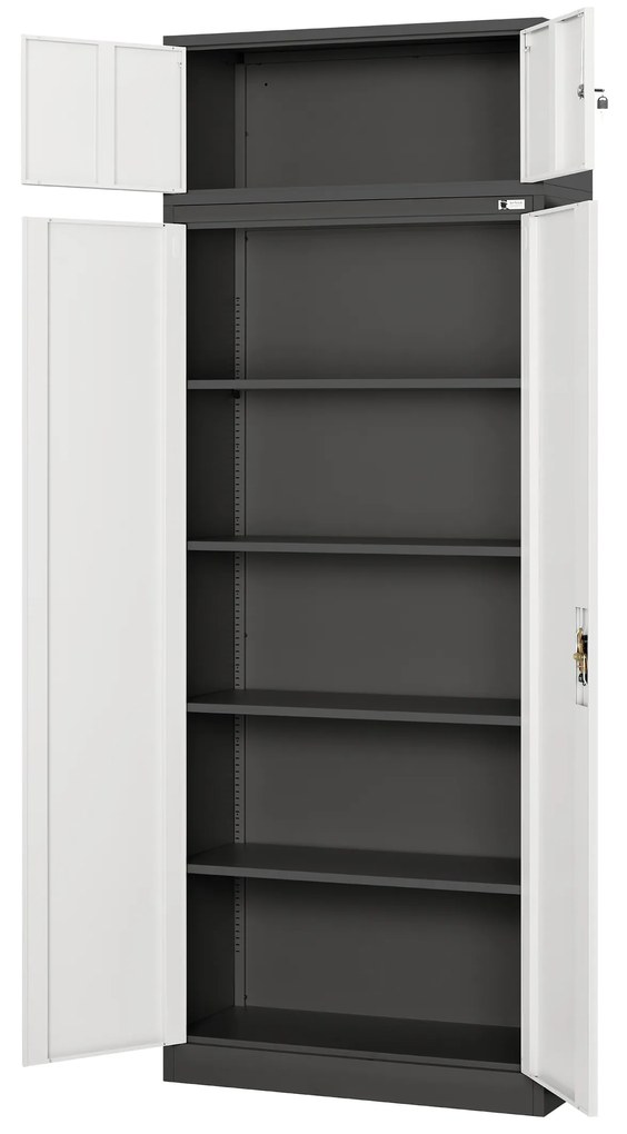 Nadstawka na szafę EWA, 900 x 380 x 400 mm, antracytowo-biała