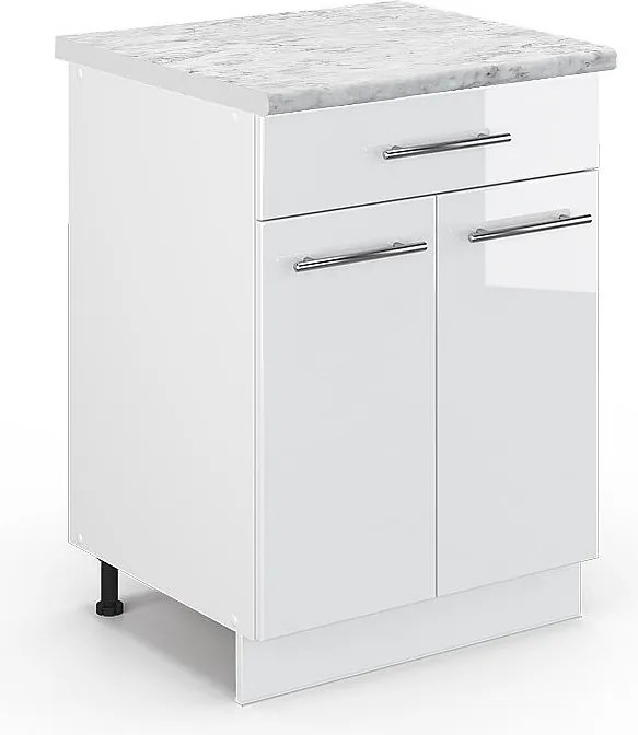 Szafka dolna do kuchni biały wysoki połysk 60x60x82 fame-line