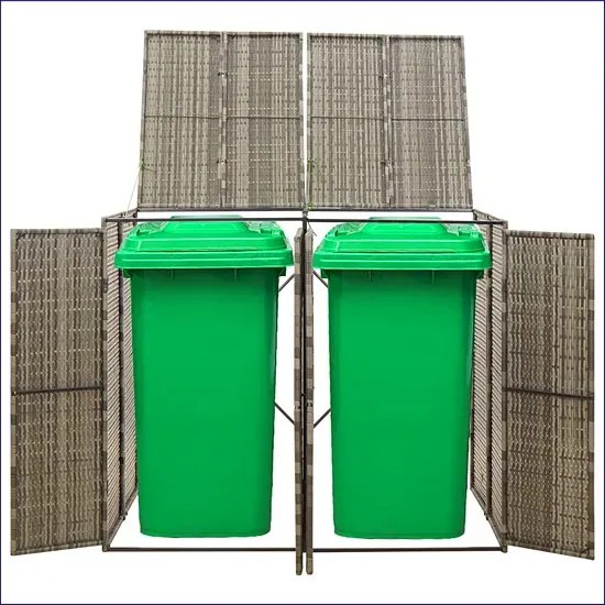 2 osłony na śmietniki ogrodowe w kolorze szarym S3-H63