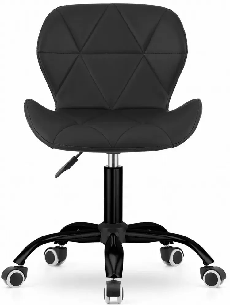 Czarny z ekoskóry fotel obrotowy do biurka B5-F45