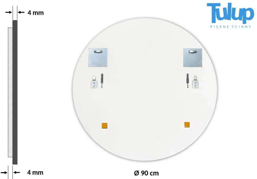 Lustro łazienkowe okrągłe biała ramka Biały fi 70 cm