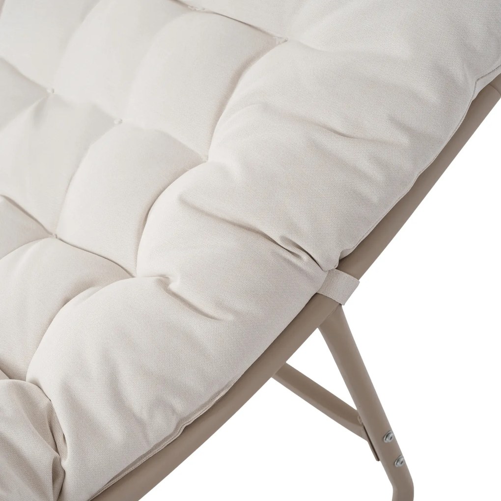 Fotel Bujany Ogrodowy AURORA na Płozach Beżowy/Kaszmir Nowoczesny