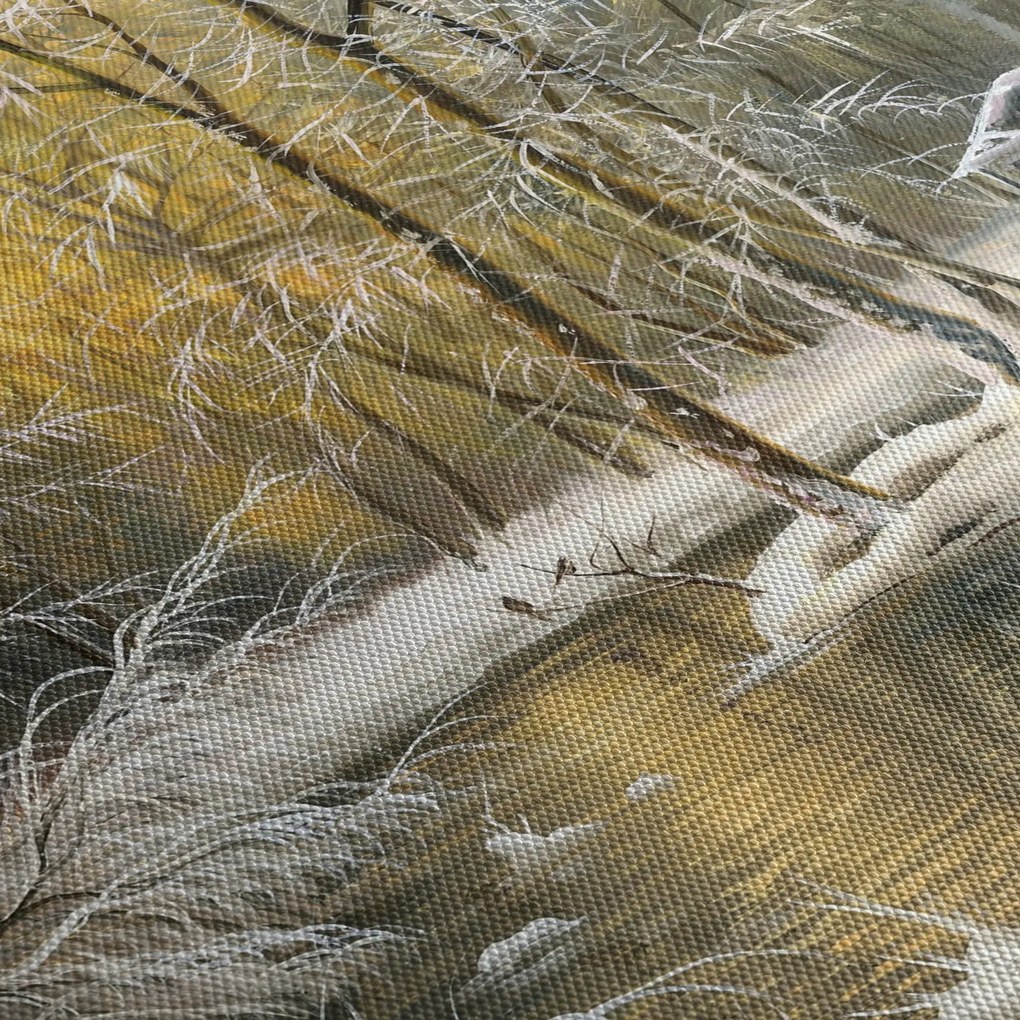 Obraz - Domek w lesie, obraz olejny (125x70 cm)