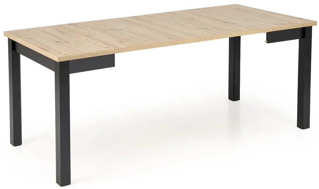 Stół rozkładany QUBIK 80(200)x80 dąb artisan/czarny HALMAR