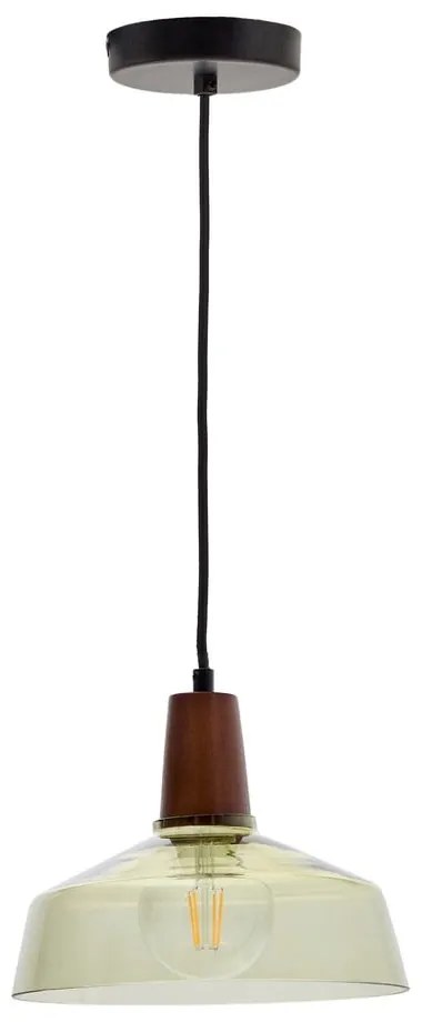 Zielona/w ciemnym naturalnym kolorze lampa wisząca ze szklanym kloszem ø 40 cm Silex – Kave Home