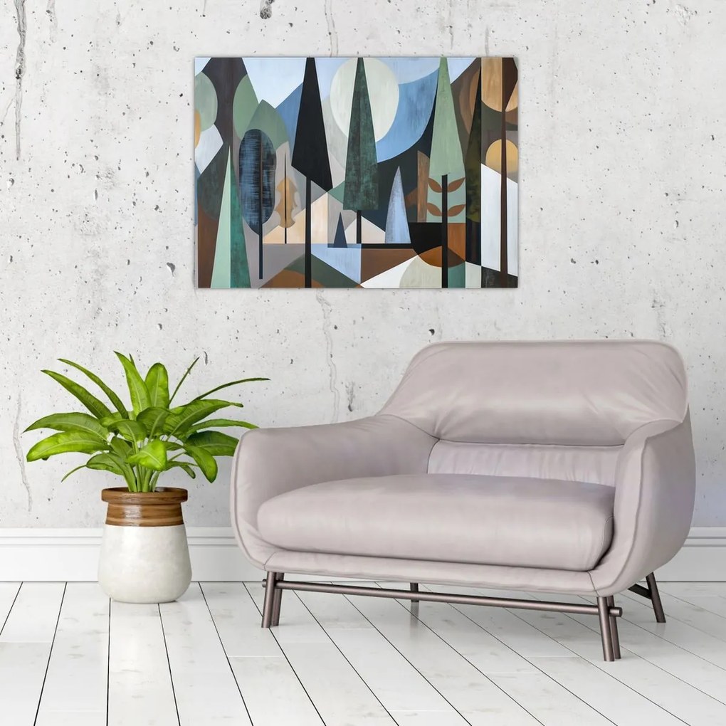 Obraz - Naturalna geometria abstrakcyjna II. (70x50 cm)