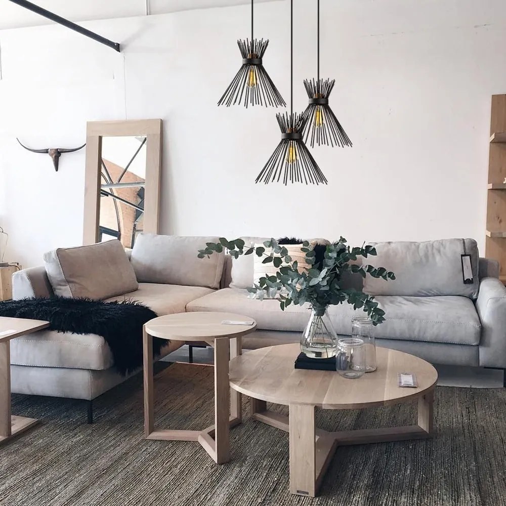 Czarna lampa wisząca z metalowym kloszem ø 63 cm Kirpi – Opviq lights