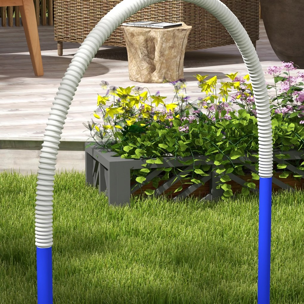 PawHut Zestaw Agility dla Psów, trening początkujących, 4 łuki, z torbą transportową, niebieski+biały, 88 x 64 x 95 cm