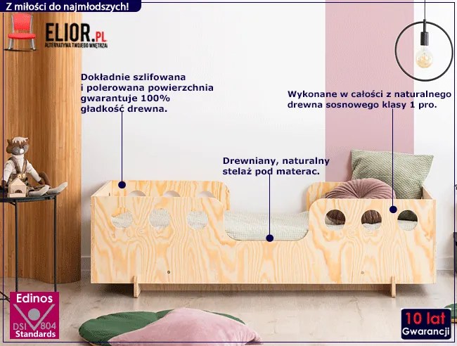 Łóżko drewniane dziecięce ze stelażem L6-E73