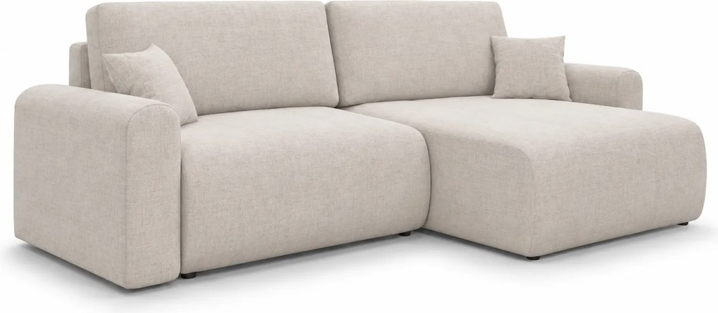 Rozkładany dwustronny narożnik L NORDEN PAROS 250x140 cm, kremowy