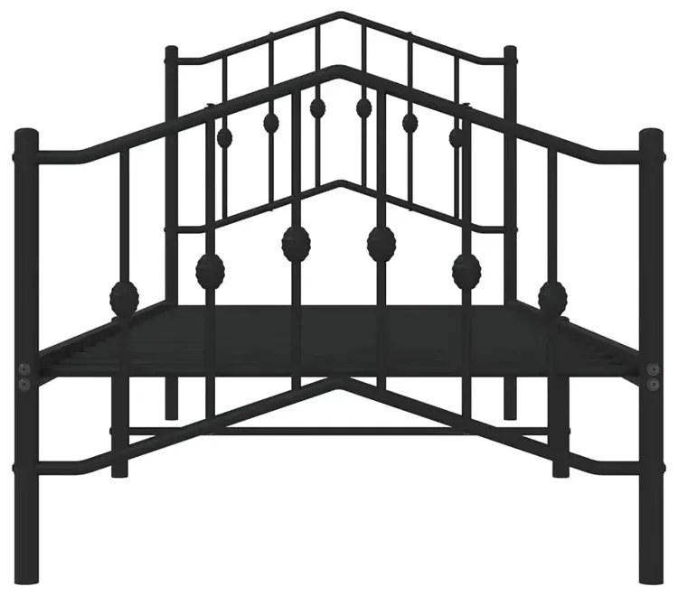 Czarne metalowe łóżko pojedyncze 100x200cm - Honta