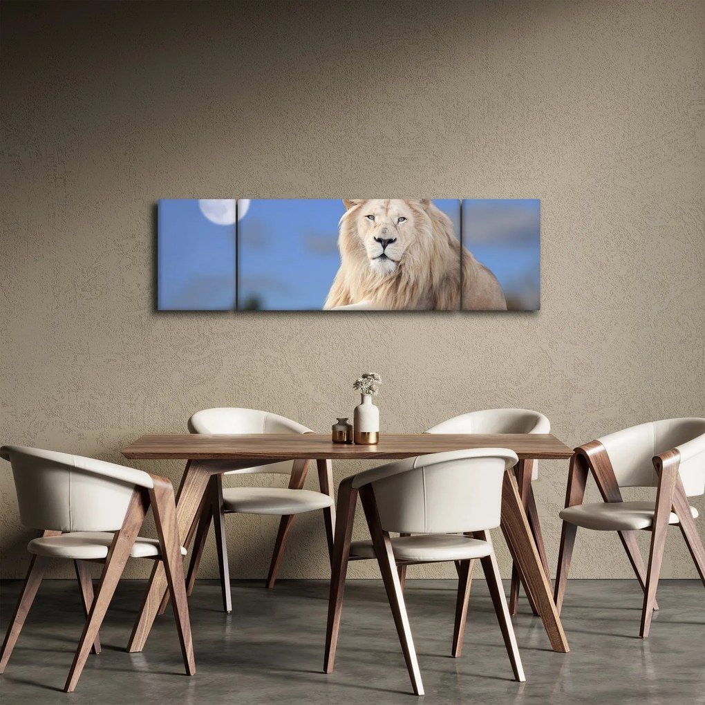 Obraz - Biały lew (170x50 cm)