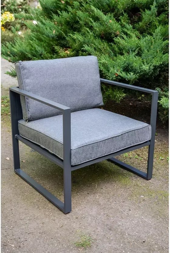 Fotel ogrodowy Marinel – luksusowy fotel wypoczynkowy z aluminium z poduszkami outdoorowym