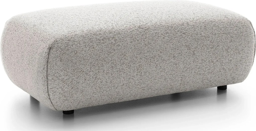 Jasnoszara pufa prostokątna do salonu nowoczesnego H4-R34