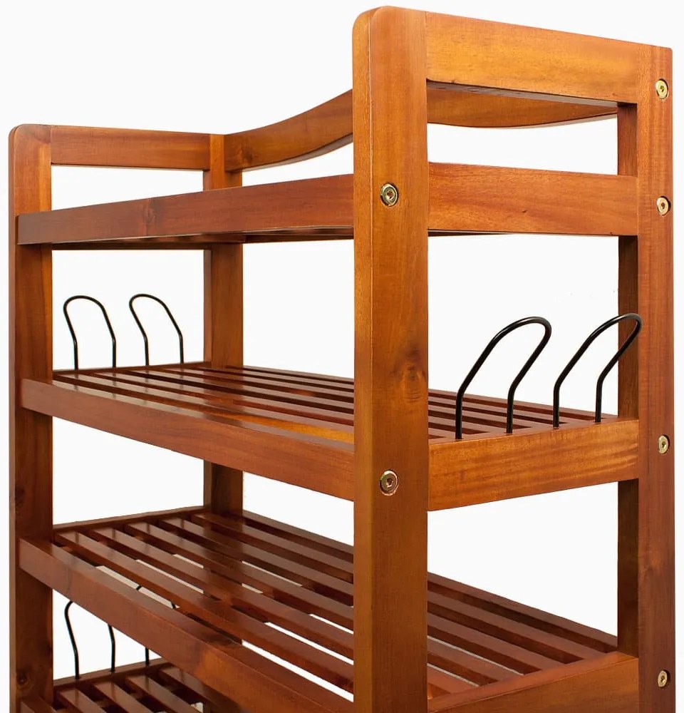 Casaria Regał na buty RUSTIC, 5 półek, 75x26x82cm, naturalna brązowa