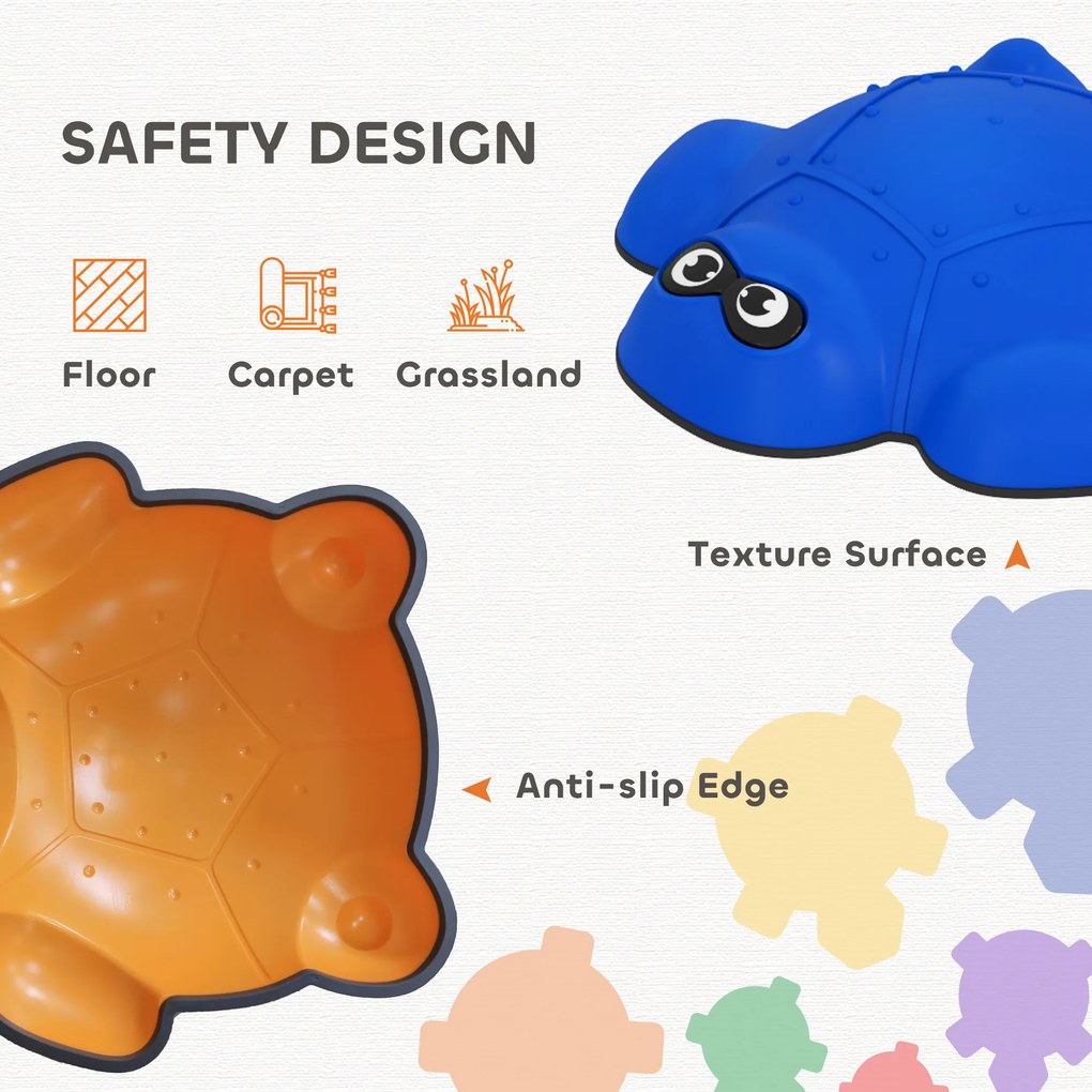 AIYAPLAY Zestaw 9 Kamieni do Balansowania w Kształcie Żółwia, 3-8 Lat, Plastik, Kolorowe