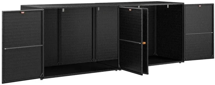 Czarna duża szafka balkonowa gospodarcza K8-W92