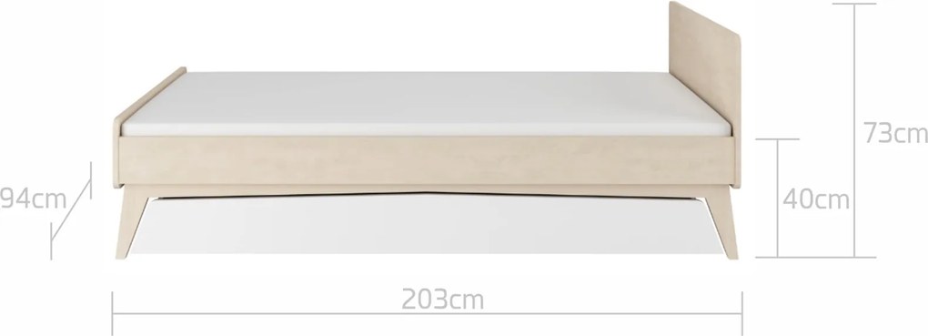 Jednoosbowe łóżko dziecięce w stylu skandynawskim So Sixty 90x200