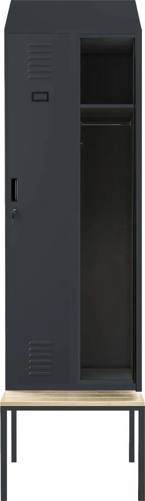 Szatnia z ławeczką i daszkiem Kacper II PRO 60x85x229,5 cm, antracyt