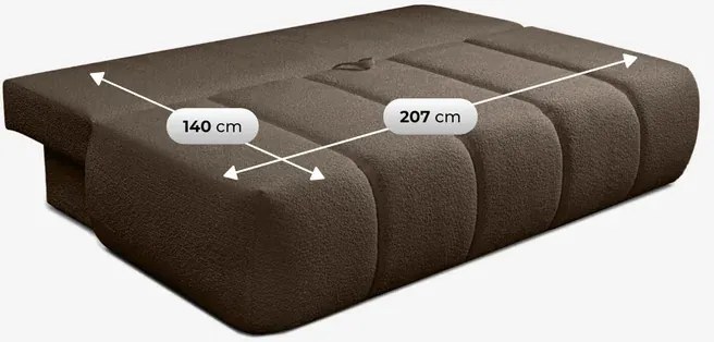 Sofa z Funkcją Spania SARIA Mocca Boucle Nowoczesna