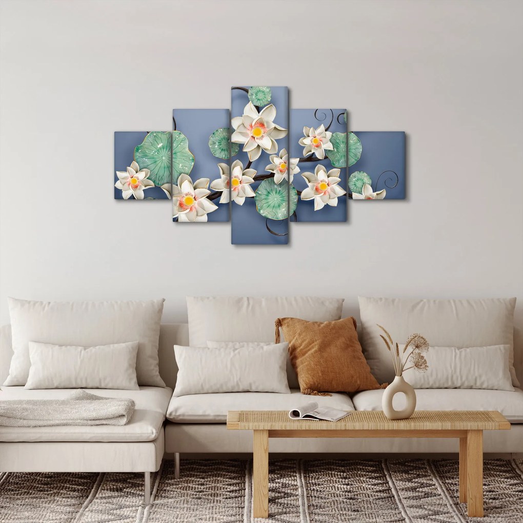Obraz lilii wodnych (125x70 cm)