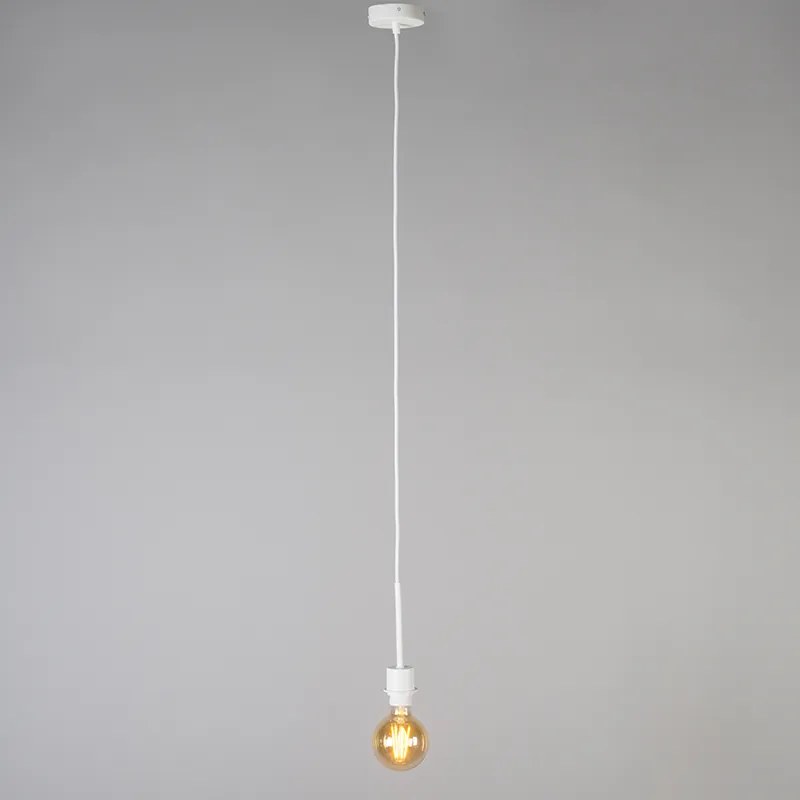 Lampa wisząca biała klosz czarny 45cm - Combi Nowoczesny Oswietlenie wewnetrzne