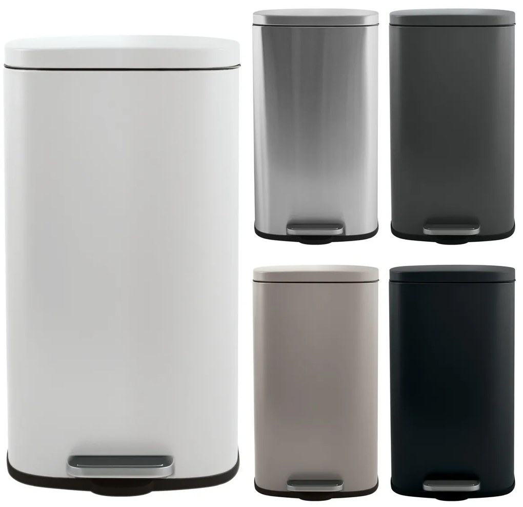 Spirella Kosz na śmieci z pedałem soft-close Akira 50 l, matowy szaro-brązowy, 50 l