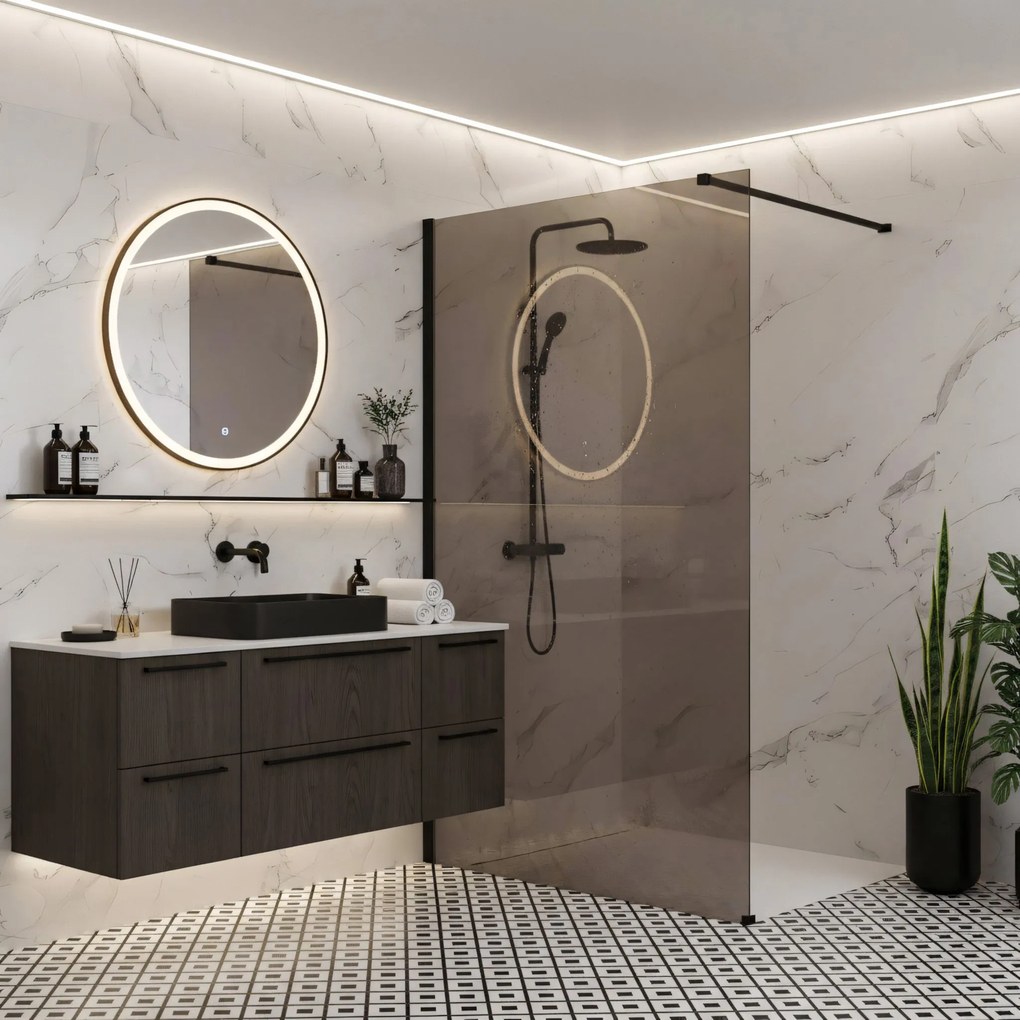 Kabina prysznicowa Walk-In Rea Flexi Brown / Black 90