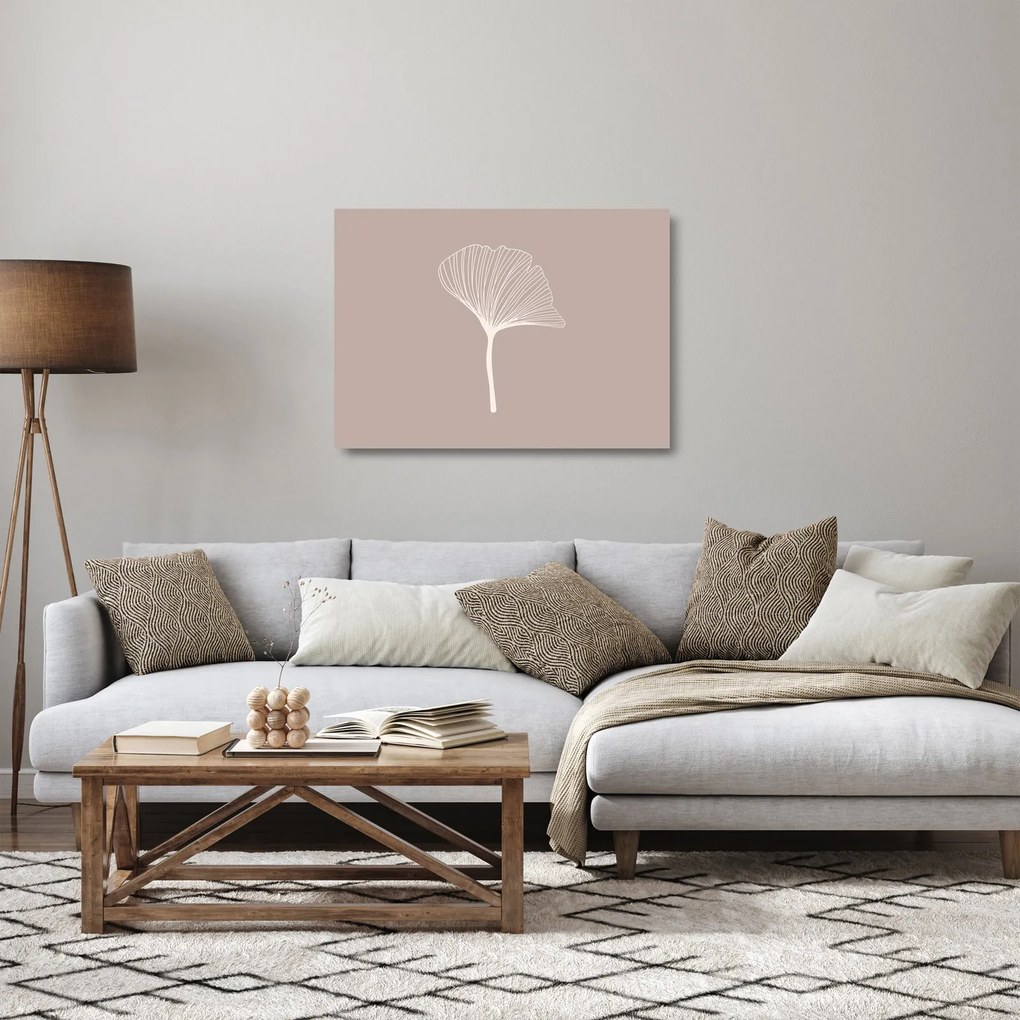 Obraz na szkle - Beżowe liście N⁰5 (70x50 cm)
