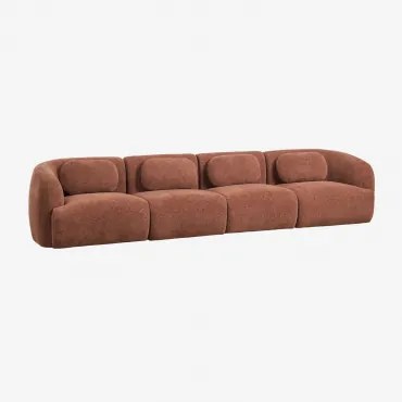 4-częściowa Modułowa Sofa Z Tkaniny Chenille Coquette Szenila Rdzawy Brąz - Sklum