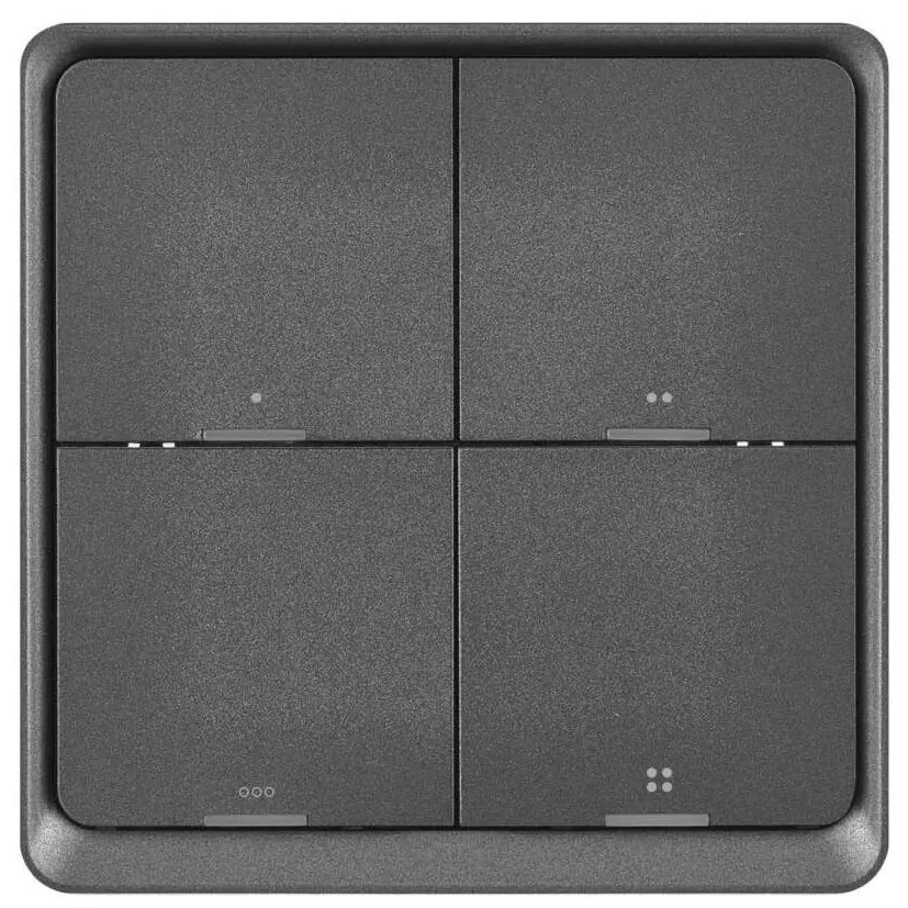 Wyłącznik 4-przyciskowy GoSmart 1xCR2430 Tuya czarny