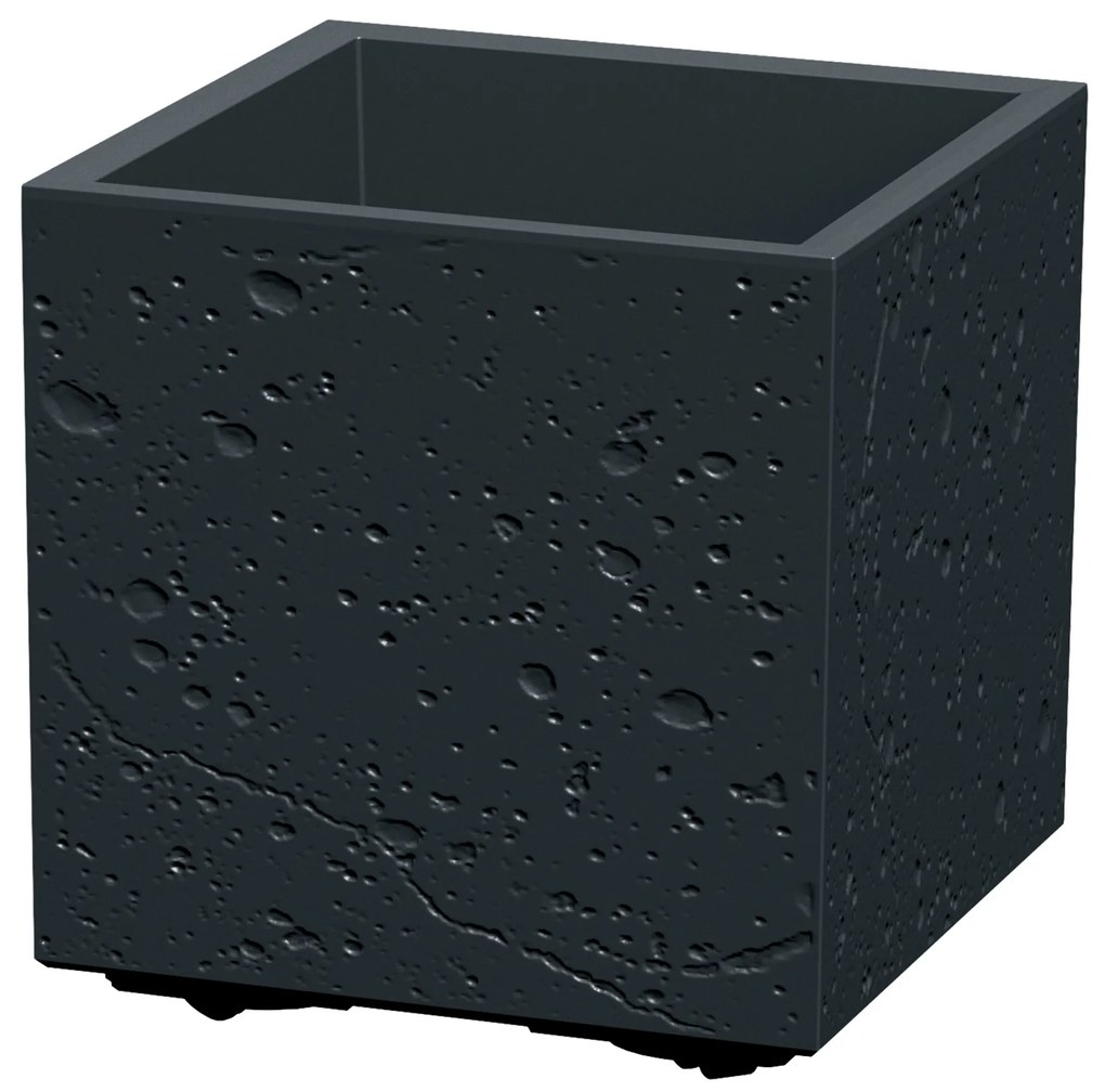 Donica Sierra Square Beton Effect 29 x 29 x 29 cm czarny beton PROSPERPLAST