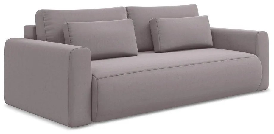 Lawendowa aksamitna rozkładana/ze schowkiem sofa 238 cm Kapua – Makamii