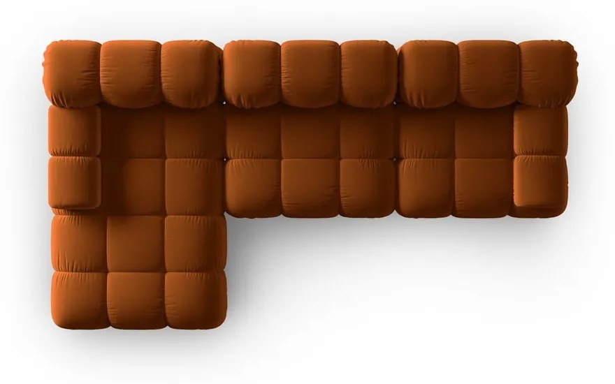 Pomarańczowa aksamitna sofa 285 cm Bellis – Micadoni Home