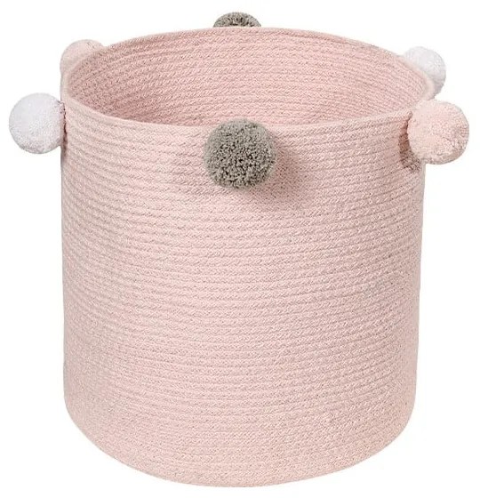 Jasnoróżowy tekstylny dziecięcy kosz na zabawki ø 30x30 cm Bubbly – Lorena Canals