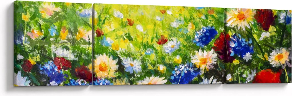 Obraz dzikich kwiatów (170x50 cm)