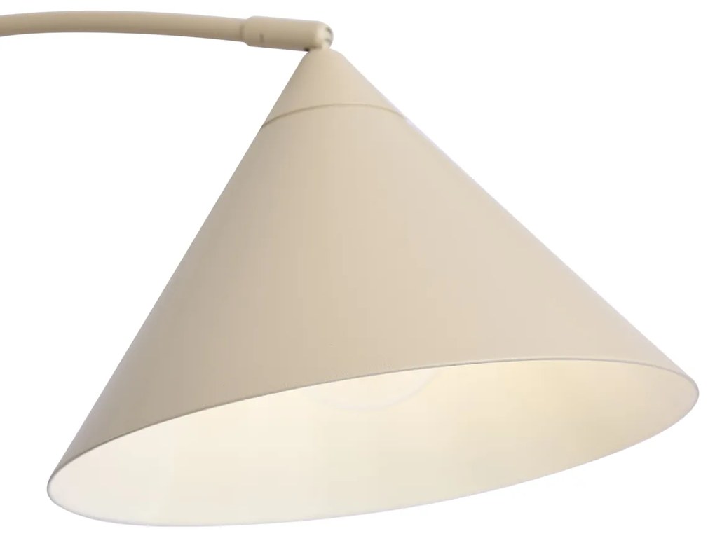Lampa podłogowa w stylu Retro beżowa z białym wnętrzem - Triangolo Retro Oswietlenie wewnetrzne