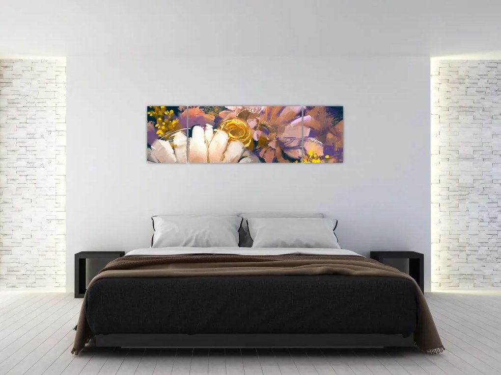 Obraz kwiatów (170x50 cm)