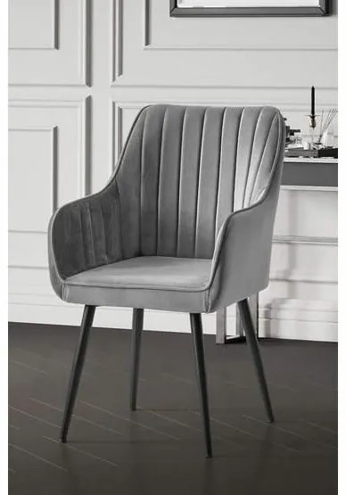Zestaw krzeseł do jadalni Nova Grey and Black, 2 szt.