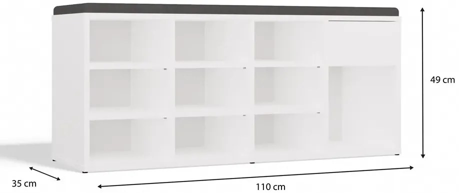 Biała szafka na buty F2-T67