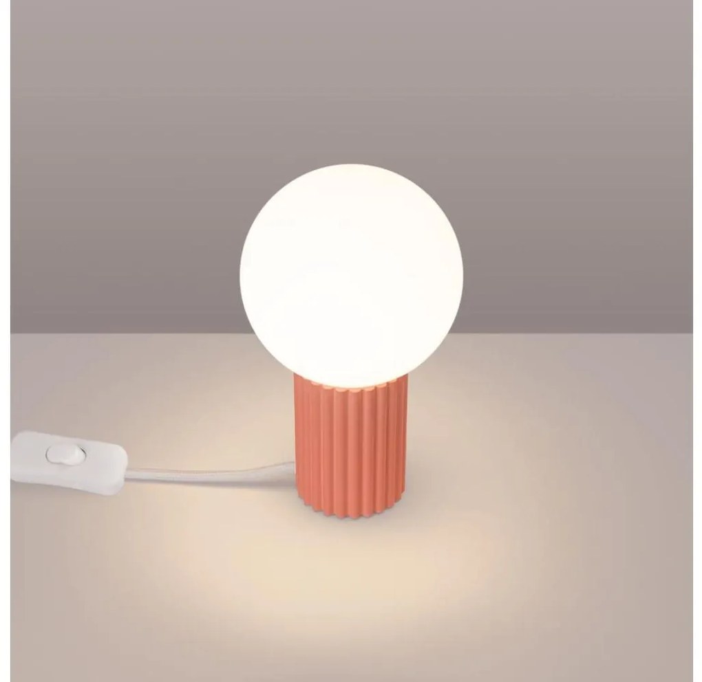 Sollux SL.1756 - Lampa stołowa HALO 1xG9/8W/230V śr. 12 cm różowa