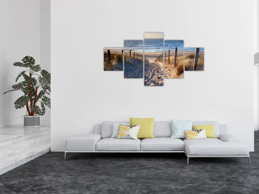 Obraz - Droga na plażę Morza Północnego, Holandia (125x70 cm)