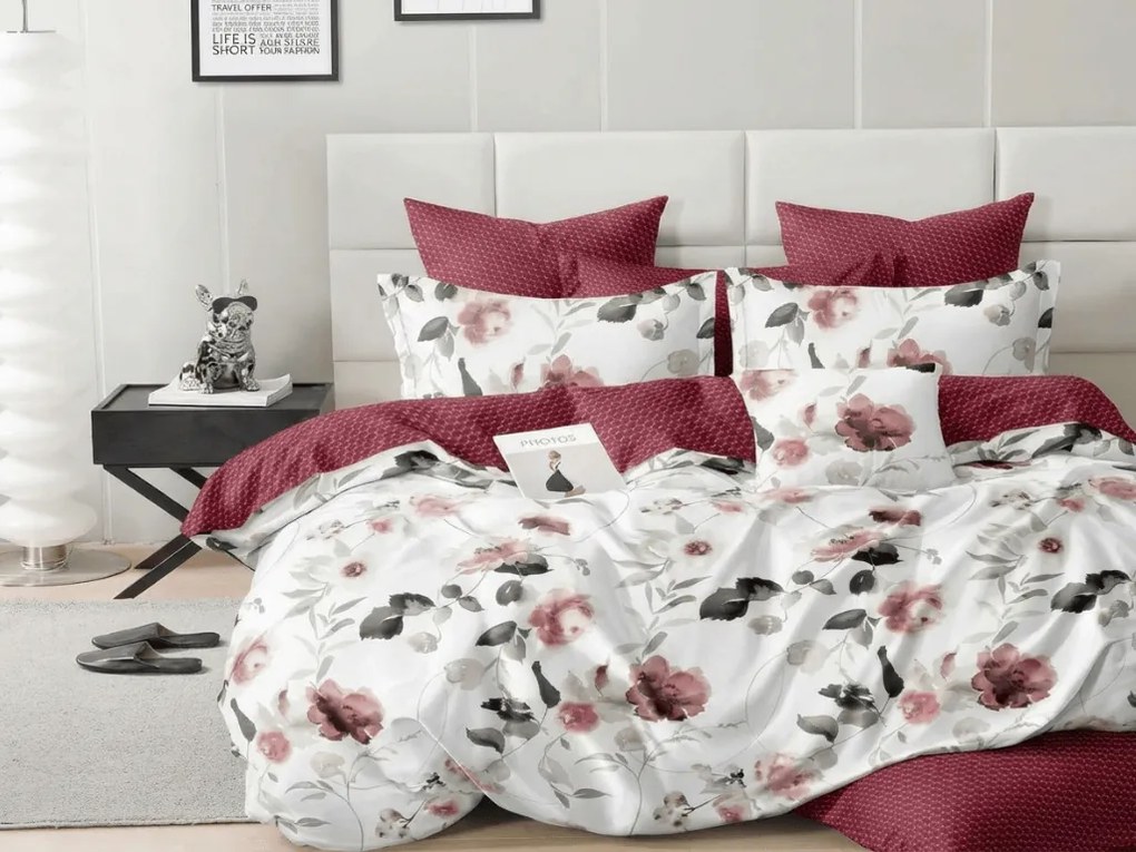 PrzytulneMieszkanie.pl PrzytulneMieszkanie.pl Dwustronna pościel DUO SENSE ROSALIA wzorzysta + poszewka na poduszkę 40x50 cm GRATIS Rozmiar pościeli: 70 x 90 cm | 140 x 200 cm