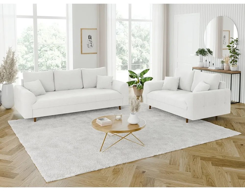 Biała sofa z materiału bouclé 150 cm Ariella – Ropez