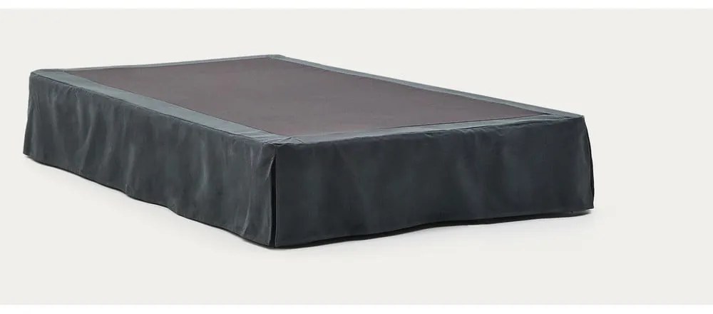 Antracytowe tapicerowane łóżko jednoosobowe 90x200 cm Jaira – Kave Home