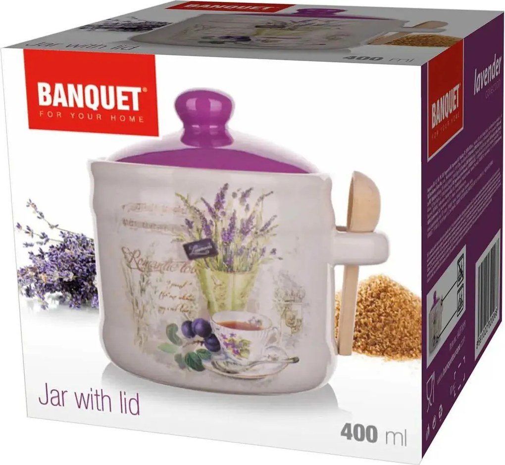 Banquet LAVENDER pojemnik z łyżeczką