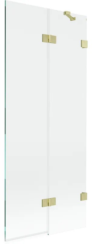 Mexen Lunar parawan nawannowy 2-skrzydłowy prawy 80 x 150 cm, transparent, złoty szczotkowany - 897-080-100-55-00-P