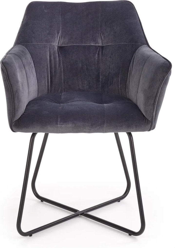 Tapicerowane krzesło z podłokietnikami na płozach K377