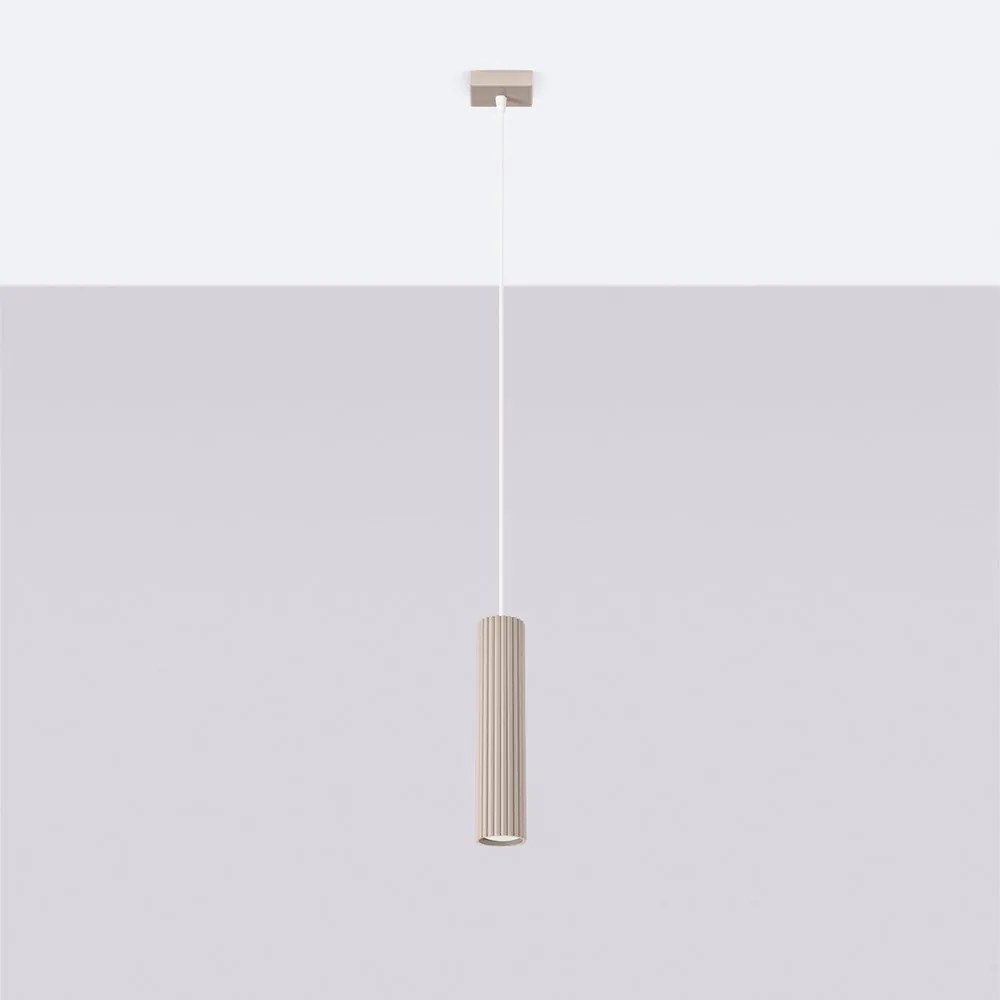 Szarobrązowa metalowa lampa wisząca Gleam – Sollux