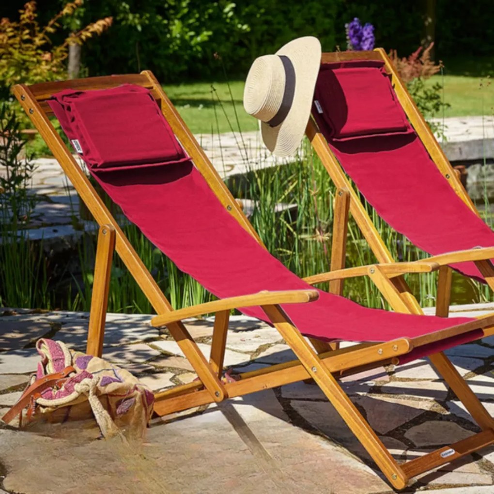 Leżak ogrodowy SIENA, 65x87x102cm, czerwona Casaria